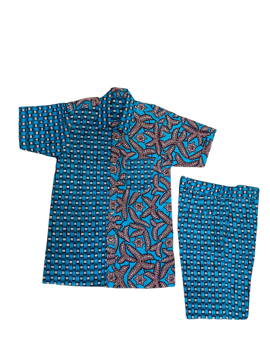 Two Piece Boys Shirt and Shorts Set